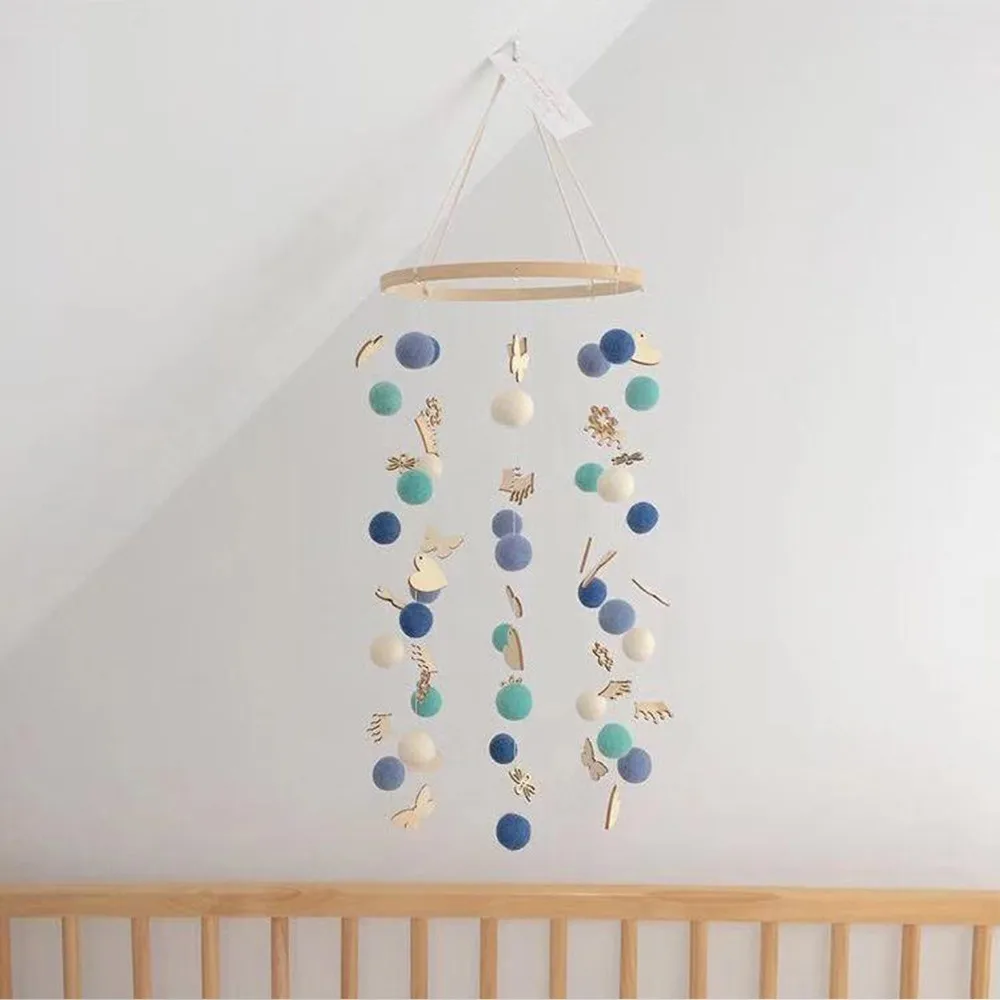 DIY Красочные шарики Материал посылка кровать колокольчик вращающийся детские погремушки в кроватку держатель мобильных телефонов музыкальная шкатулка Мама ручной работы детские игрушки - Цвет: WJ3570C