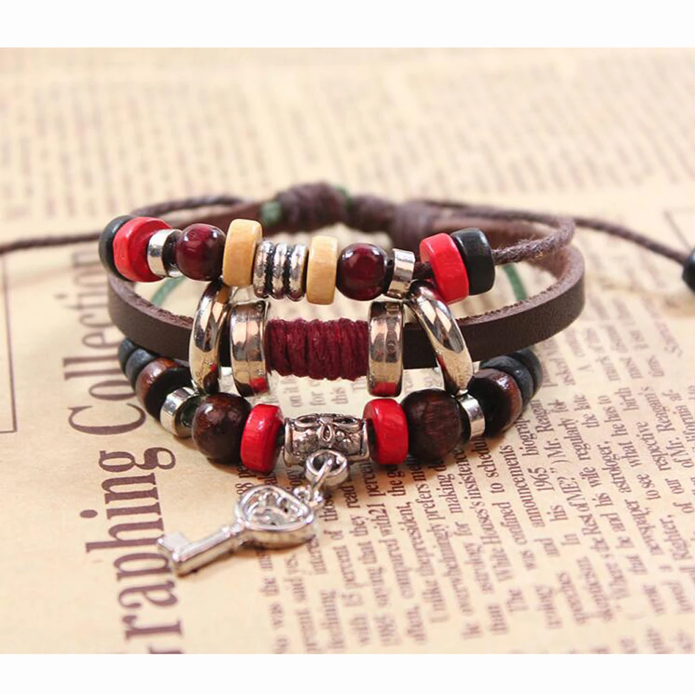 new styles Korean version of the rivet bracelet alone design key three leather cowhide | Украшения и аксессуары