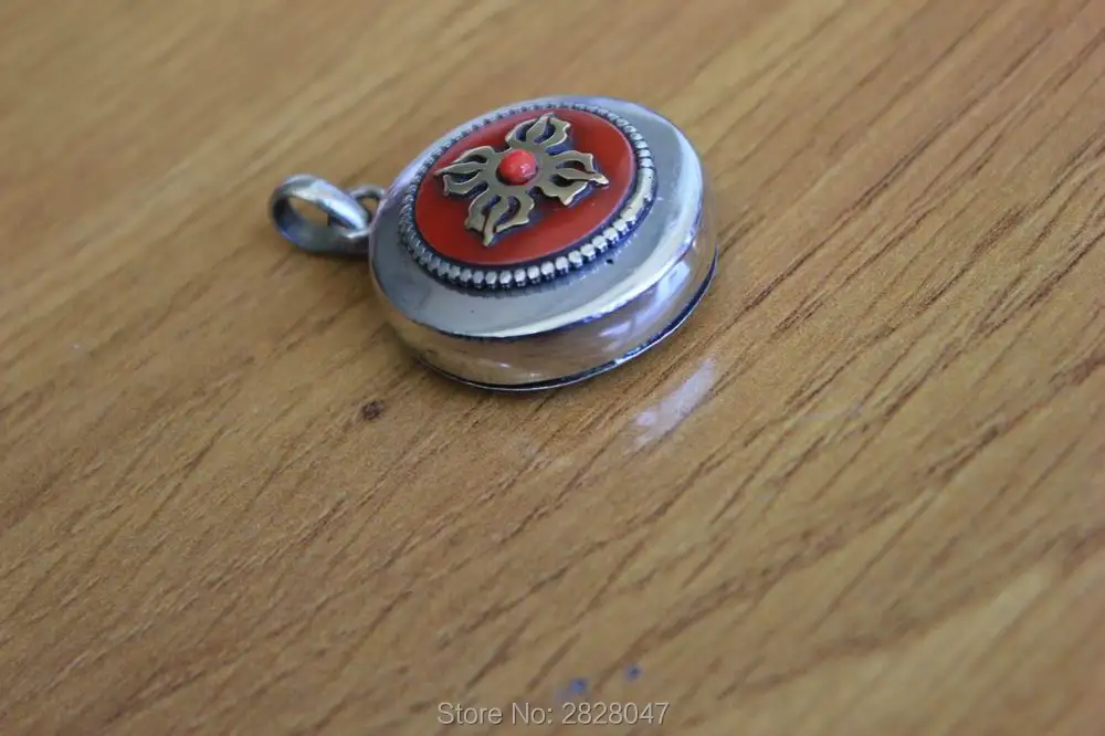 PN997 Этнические тибетские ювелирные изделия медная молитвенная коробка Dorje