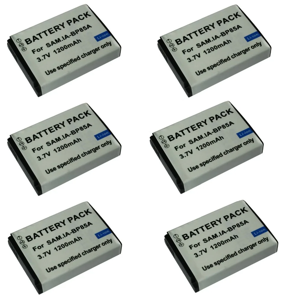6 шт 1200 мА/ч IA-BP85A BP85A BP-85A Перезаряжаемые Батарея с зарядное устройство для samsung ST200