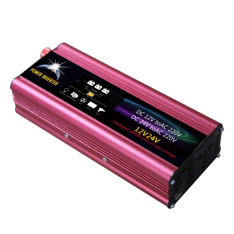 Universial 2000W DC 12V 24V к AC 220V портативный автомобильный инвертор зарядное устройство