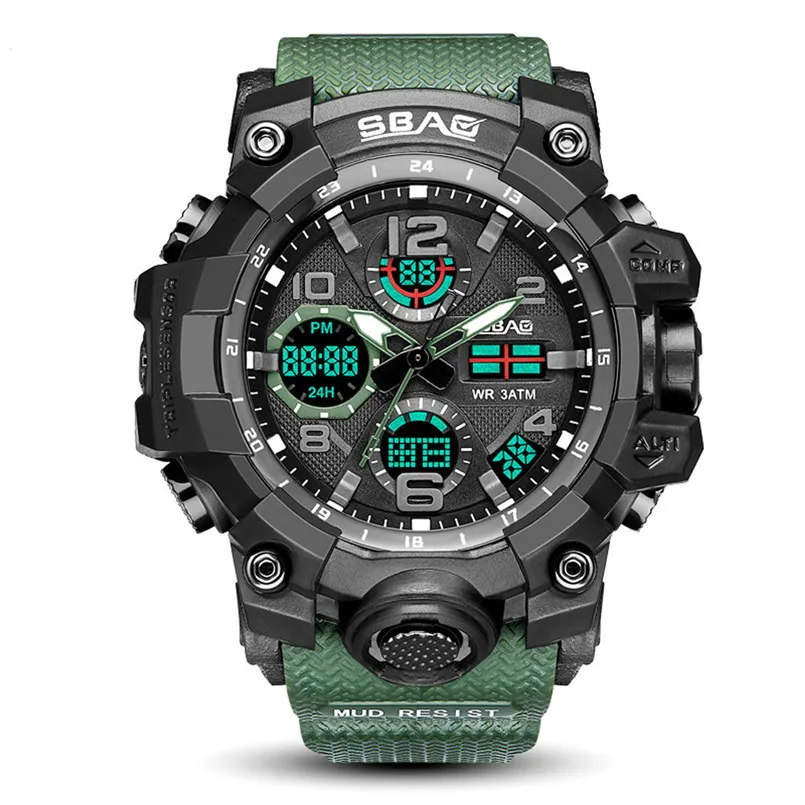 Спортивные часы для мужчин водонепроницаемые цифровые светодиодные электронные