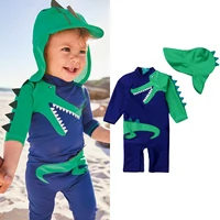 emmababy toddler baby swimwear cartoon zipper long sleeve one piece bikini set hat 2pcs swimsuit baby infant kids bathing sui