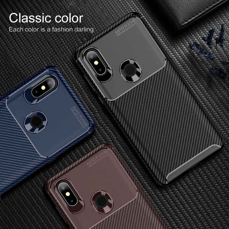 Чехол для Redmi Note7 классический цветной Мягкий ТПУ/углеродное волокно чехол с