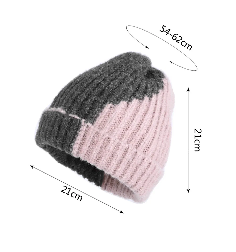 Дизайн, Женская шерстяная зимняя шапка, кашемировые шапочки, skullies gorros, один слой, эластичная, двухцветная, Лоскутная, узор, красота, gorros