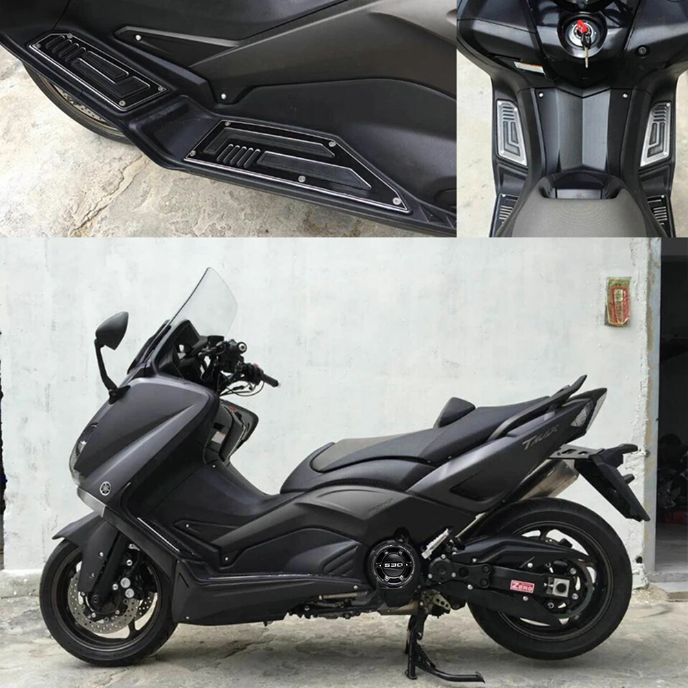 KEMiMOTO TMAX 530 2013 Аксессуары для двигателя статора Крышка протектор и 1 комплект подставка для ног для Yamaha T-MAX Tmax 530 2012