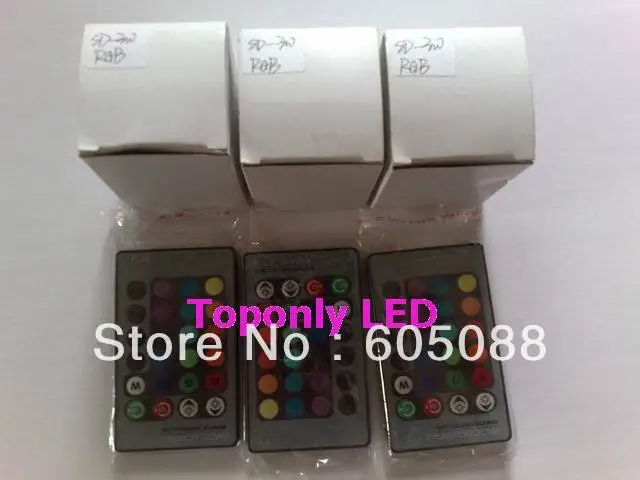 E27 3 Вт rgb Светодиодная лампа прожектор AC85 220V + ИК пульт дистанционного управления