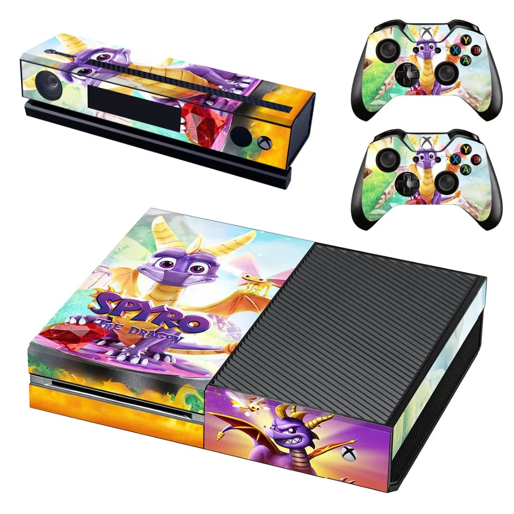 Наклейка на кожу для консоли Xbox One и контроллеров Kinect 2 виниловая-Spyro Reignited Trilogy |