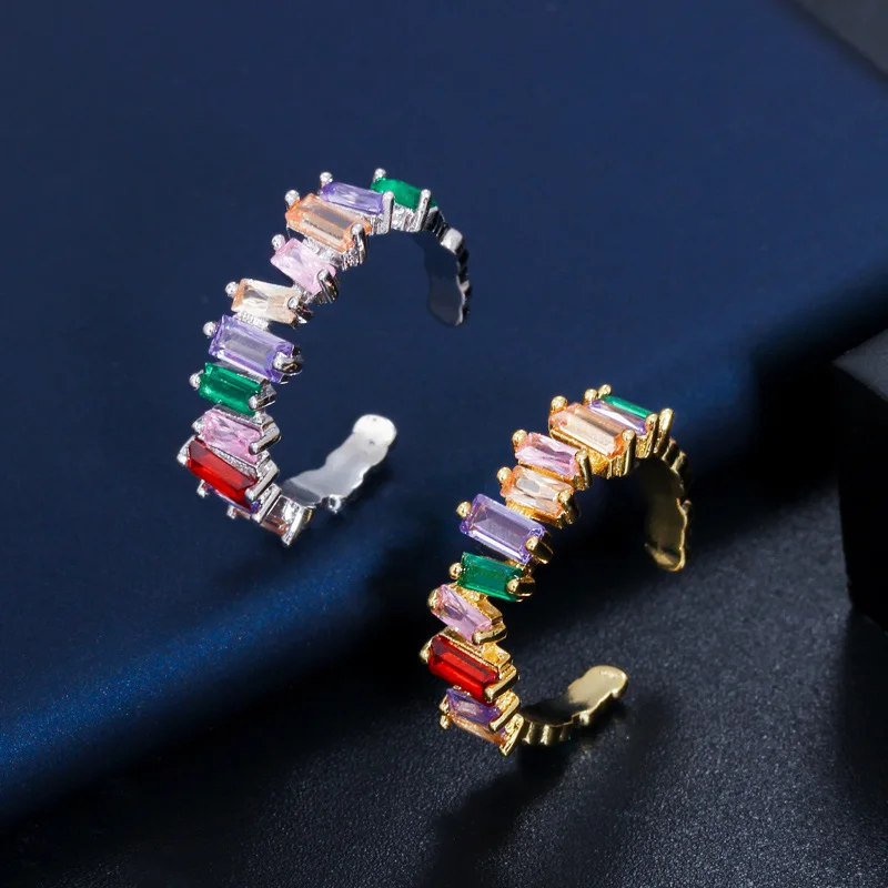 Женские обручальные кольца с фианитами CWWZircons позолоченные/посеребренные