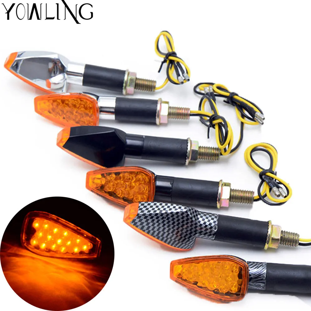 

Universal Motorcycle Flasher 1 Pair LED Turn Signal Lamp Motorbike Indicator Light Amber Blinker License Plate Light 12 Led