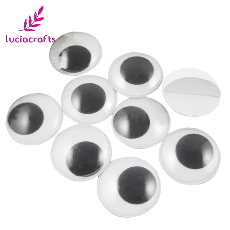 Lucia crafts 20 мм 1000 шт./лот Самоклеющиеся пластиковые глаза для игрушек пластиковые глаза для кукол Wiggly Eyes DIY аксессуары для скрапбукинга K0812