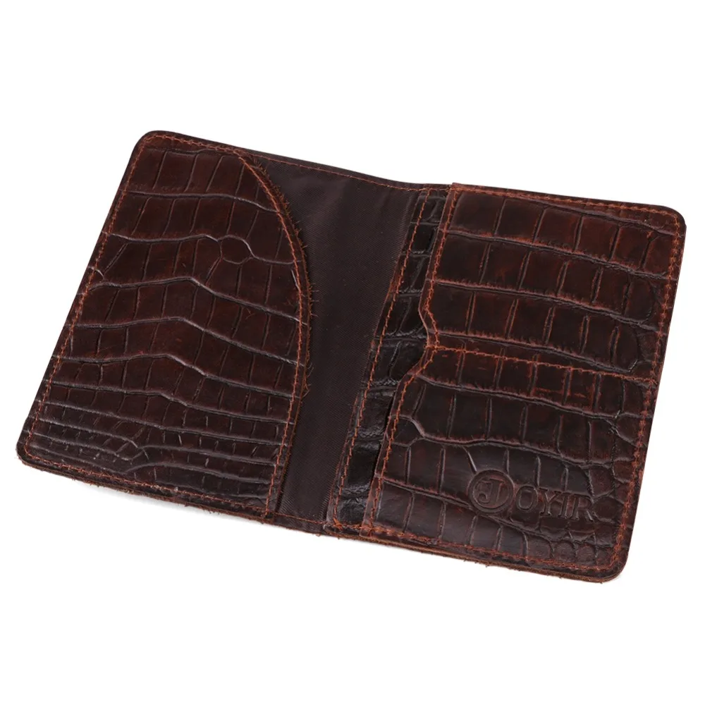 Мужской бумажник из натуральной кожи для паспорта крокодиловой коровьей RFID