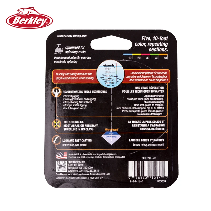 Berkley FireLine 5X10' Metered 20LBs Плавная литая износостойкая низкая память соленая вода 100yds