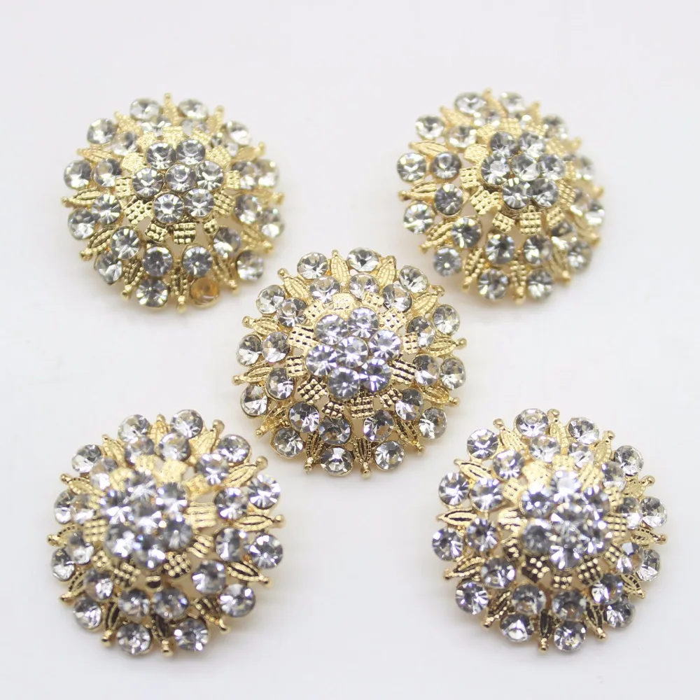 

2018 25mm 1" Washable New Shank Rhinestone Embellishments Diy Decoration Metal Button Crafts For Clothing Free Shipping 5pcs