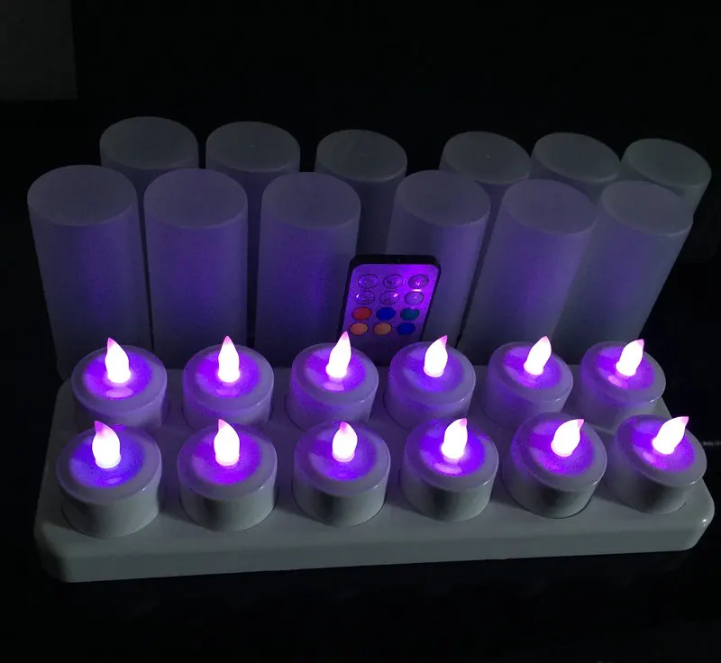 Набор из 12 светодиодных свечей с дистанционным управлением матовые беспламенные