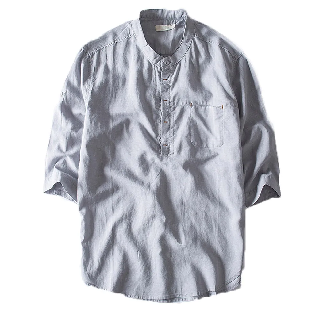 Womail рубашка мужская летняя новая мода с коротким рукавом мешковатые хлопковые