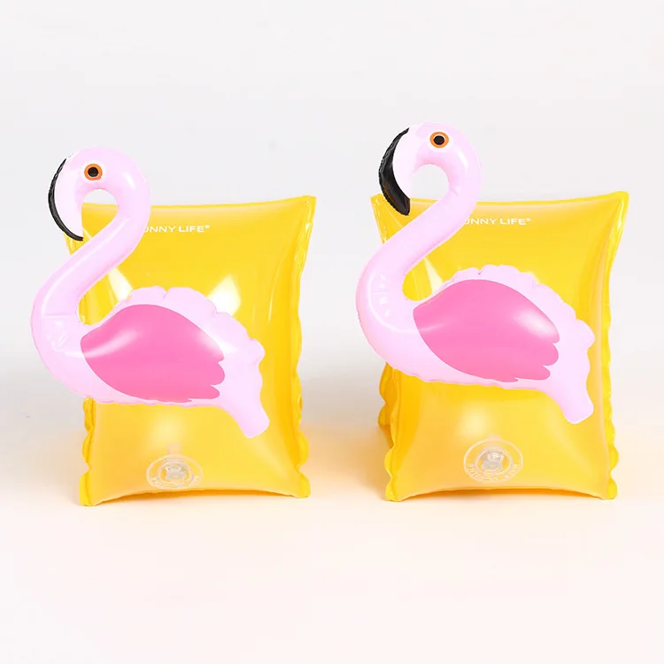 Flamingo 1 пара, кольцо для плавания с фламинго, розовая надувная пляжная игрушка, детская одежда для плавания с рукавом, водные игры - Цвет: Flamingo