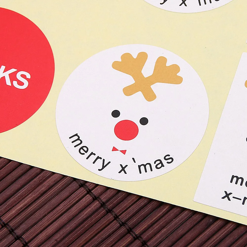 96 шт. рождественские ярлыки с Санта-Клаусом и оленем для еды этикетпосылка