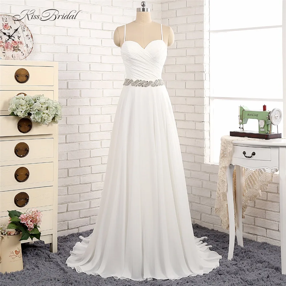 Новинка 2018 романтичные пляжные свадебные платья сексуальный шифоновый дешевый