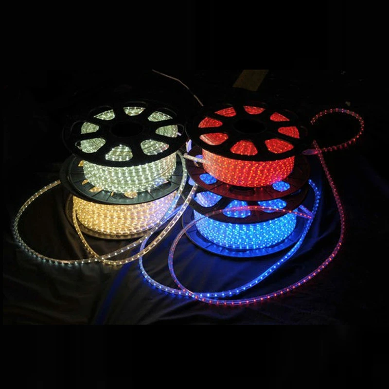 5 м 5 7 8M 9M 10 13 м цветных(RGB) светодиодных лент 5050 Водонепроницаемый светодиодные фонари неоновый светильник и 220V Striscia Led Потолочный Led полосы светильник s
