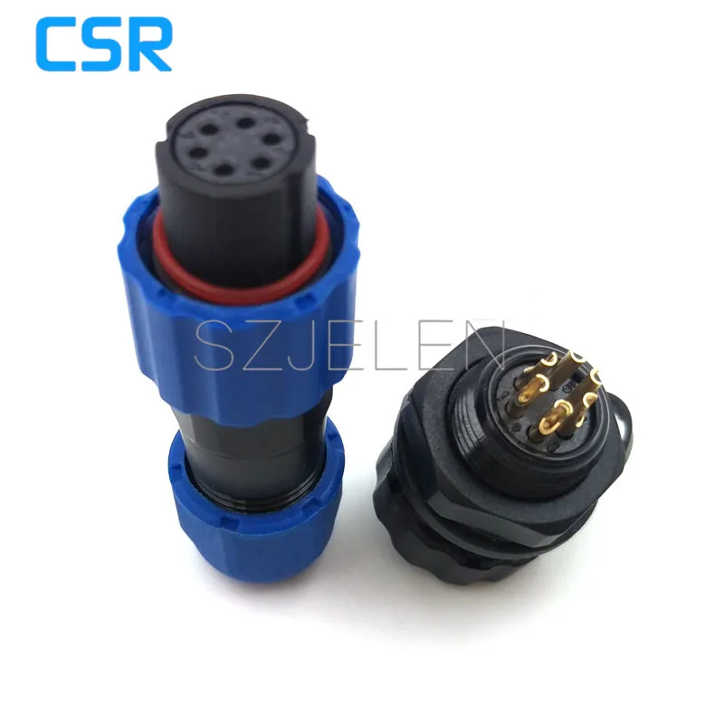 SD13 IP68 6 pin AC промышленный авиационный водонепроницаемый разъем питания панельный