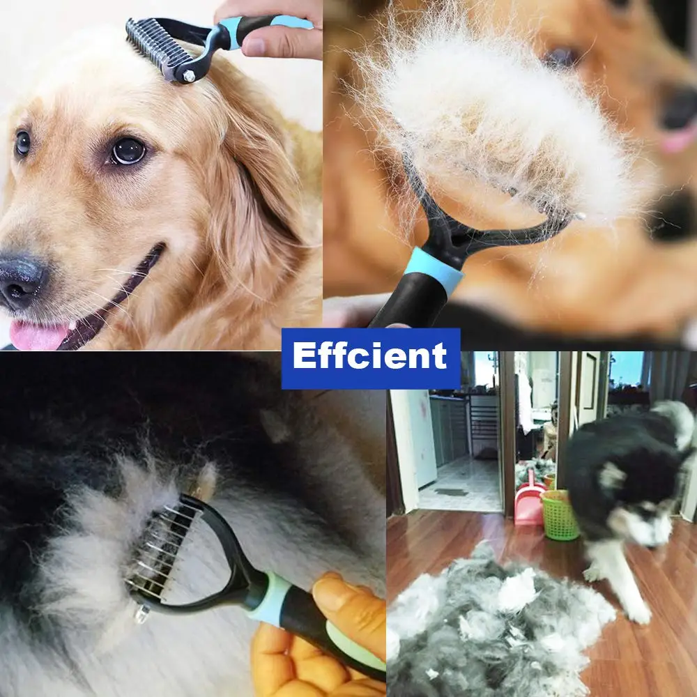 Pet мягкая нержавеющая двухсторонняя собака для домашних животных кошечка щетка