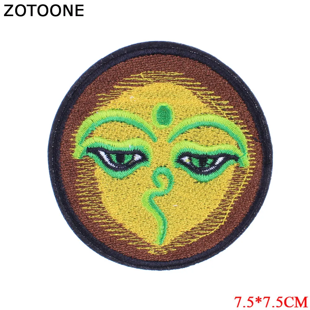 878 ZOTOONE круглая нашивка для одежды, железная вышитая аппликация для шитья, милая Вышитая эмблема на ткани, DIY нашивки, аксессуары для одежды G - Цвет: 878