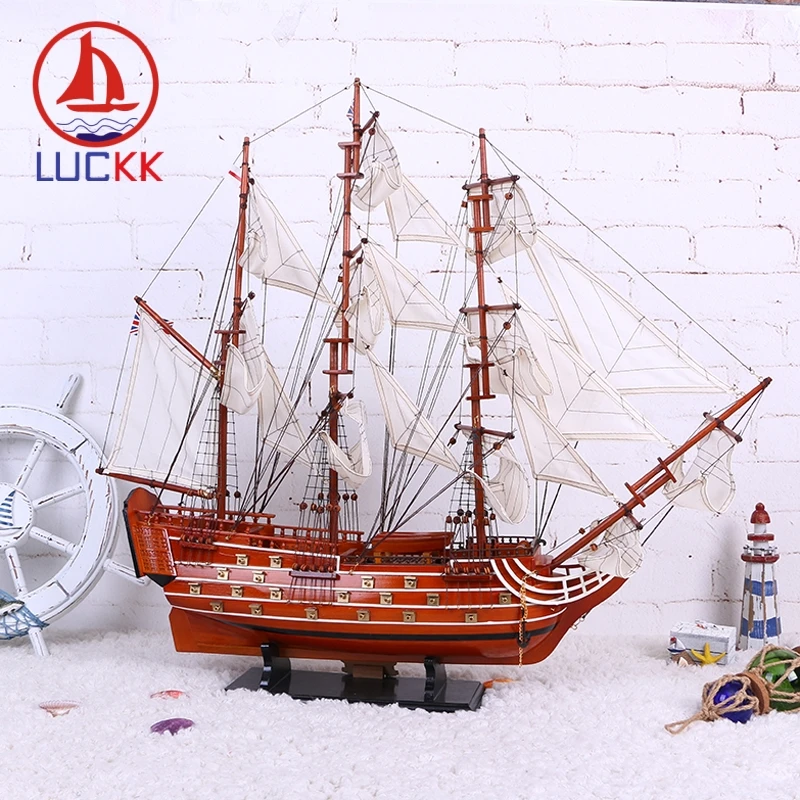 LUCKK 80 см классический большой корабль современная Имитация морских украшений