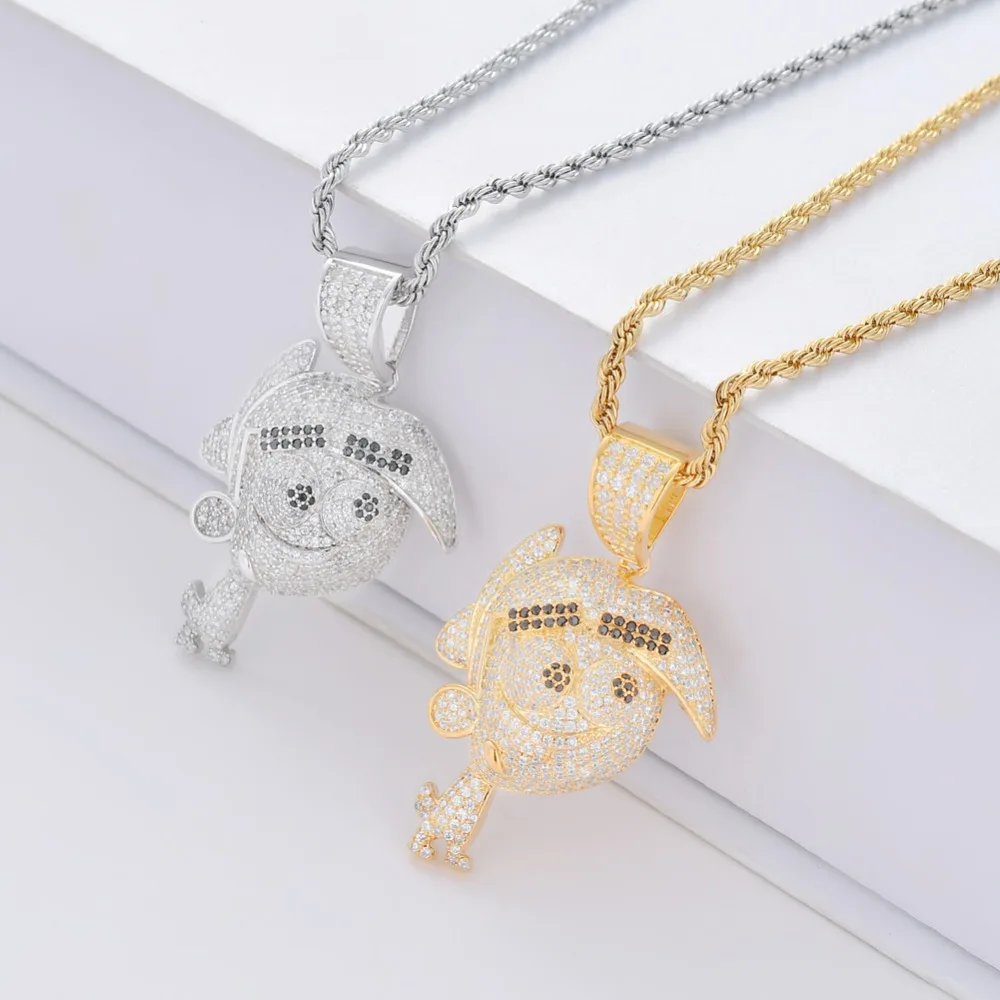 Bling милый мультфильм кулон фигурка хип хоп ожерелье Дети Ювелирные изделия подарок CN093