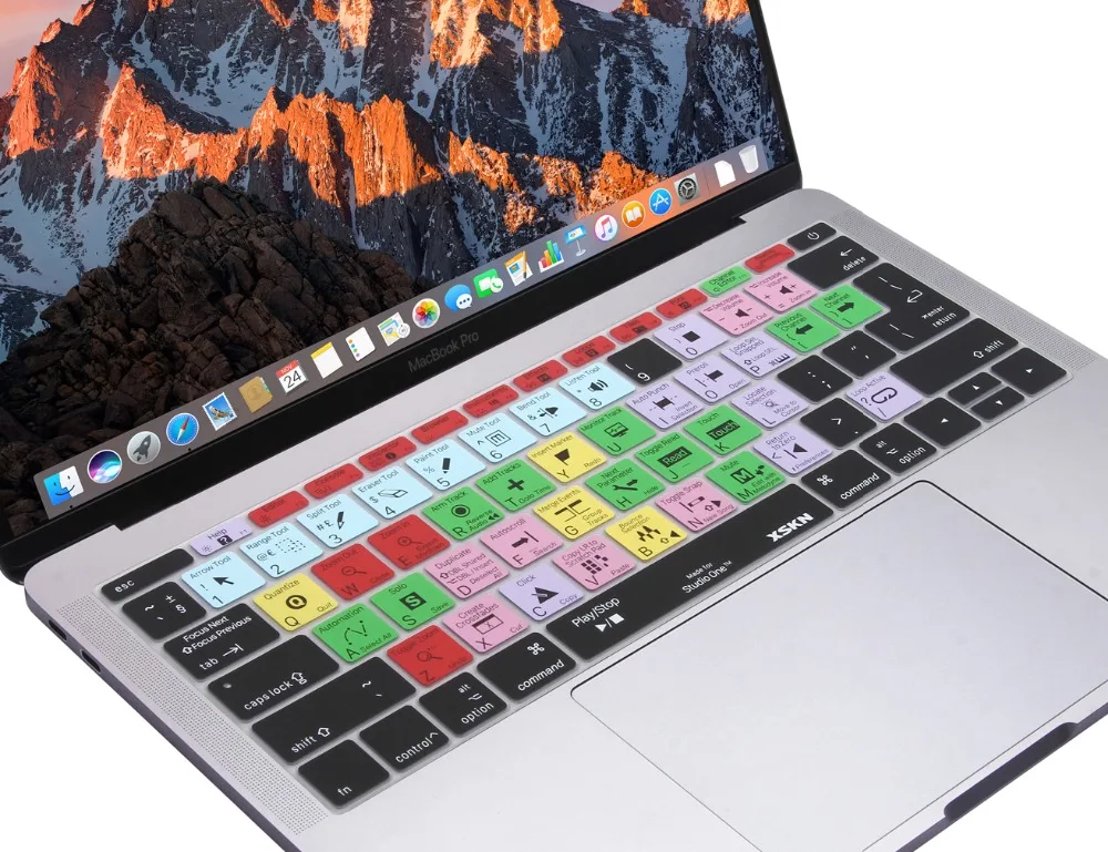 XSKN для PreSonus Studio One Hotkey Клавиатура Обложка кожа для нового Macbook 13 дюймов A1708(плоский ключ, без сенсорной панели) и для 1" A1534