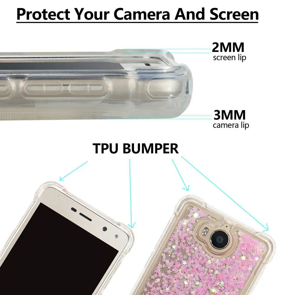 Glitter Stars Cover for Huawei Y5 2017 III MYA L22 Dynamic Liquid Quicksand Soft TPU Back Case Y 5 MYA-L22 |