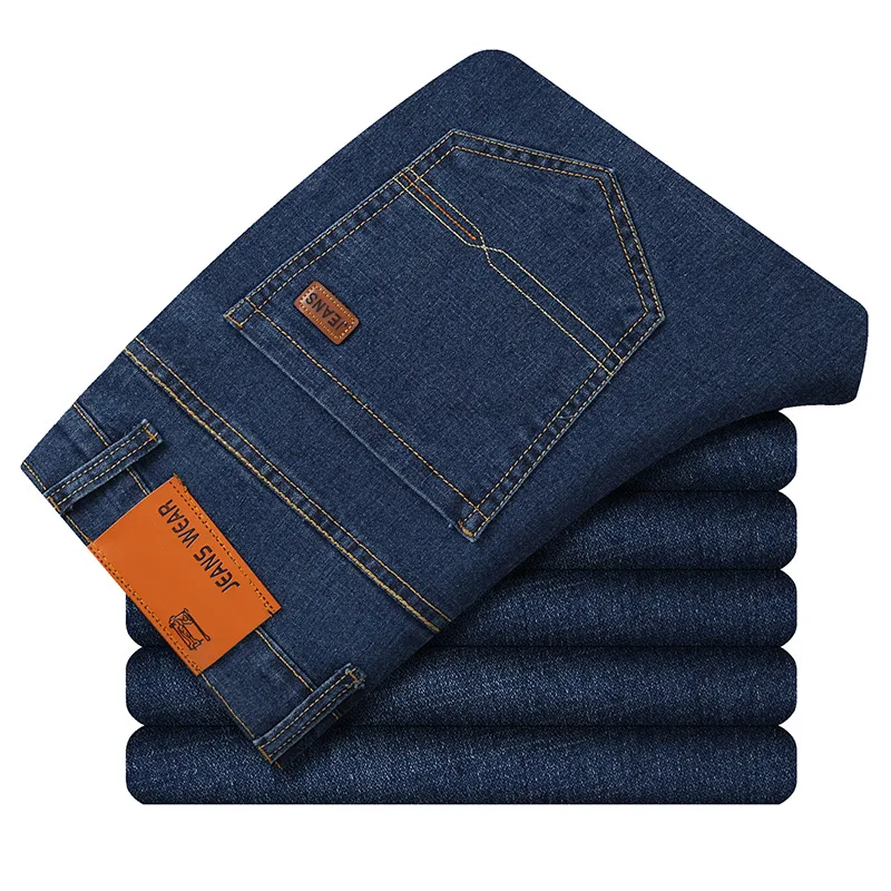 

KEGZEIR 2019 New Winter Fashion Denim Jeans Men Business Casual Jeans Trousers Men Brand Straight jean Slim Homme High Quality
