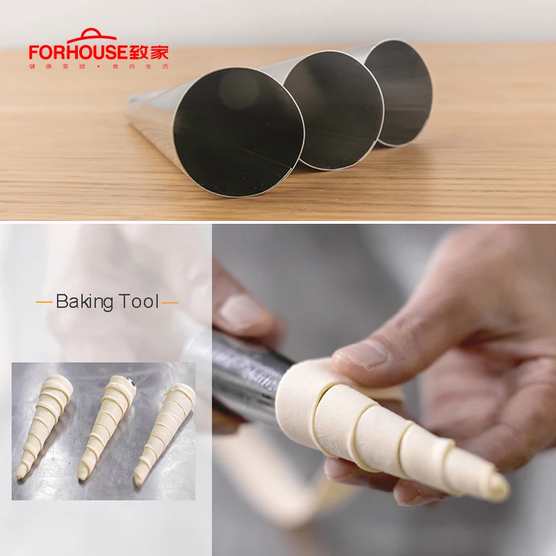 6 шт./лот DIY выпечки конусов Рог кондитерский рулон торт плесень спиральные