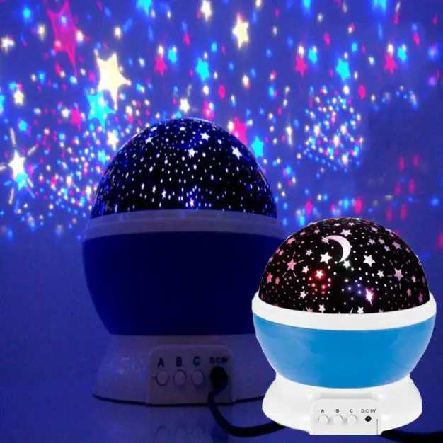 Звездный проектор Лунная лампа ночник USB светодиодный счетчик часов 4 кнопки 360