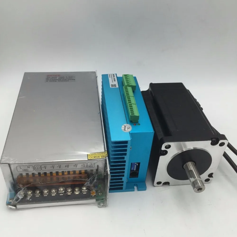 CNC 4Nm 572oz-in 2 фазы замкнутый контур NEMA 34 шаговый двигатель привод комплект с 48 в блок питания для ЧПУ маршрутизатор