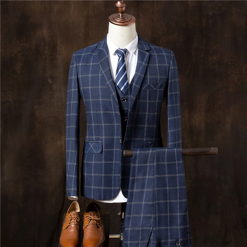 2018 Новое поступление фирменные клетчатые мужские костюмы проектирует Корейская