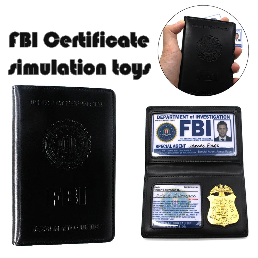 Ролевые игры Реквизит Сверхъестественное Дин Сэм Винчестер FBI значок держатель для карт полиции ID карты Косплей