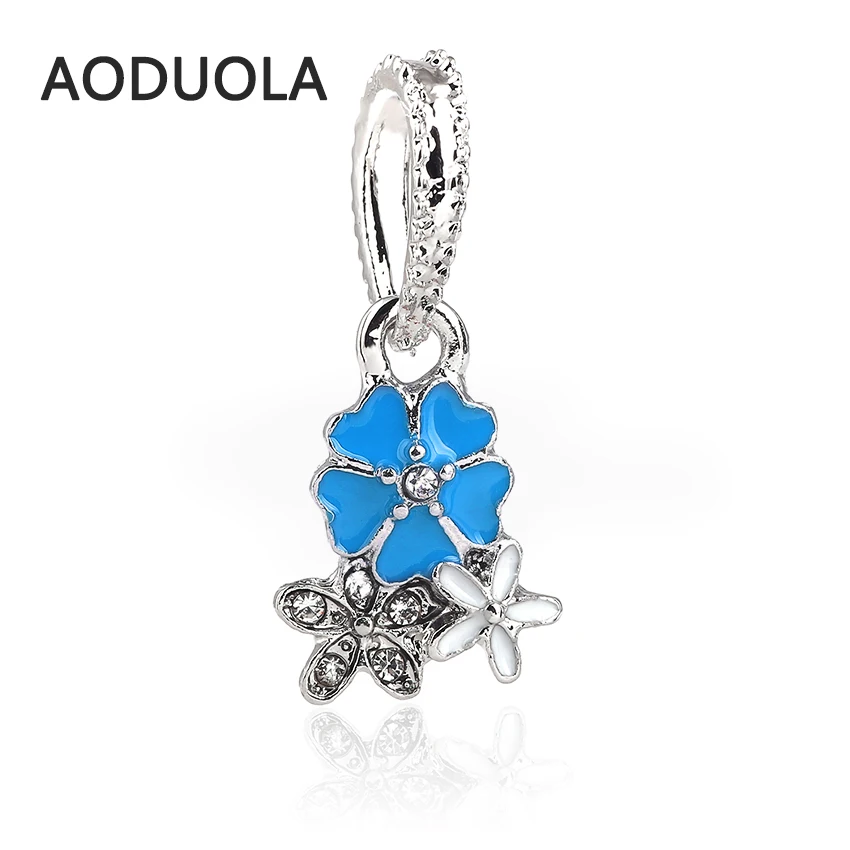 

silver plated Alloy Beads Flower Pendant DIY Big Hole Metal Beads Spacer Bead Charm Fit For Pandora Bracelet necklace Charms
