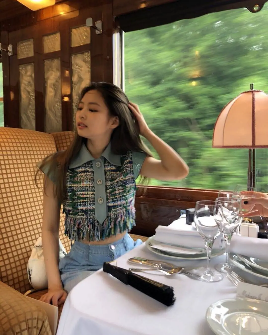 Kpop черная розовая Дженни та же твидовая футболка с бахромой женская уличная kawaii футболка корейский Harajuku ветер короткий рукав Футболка