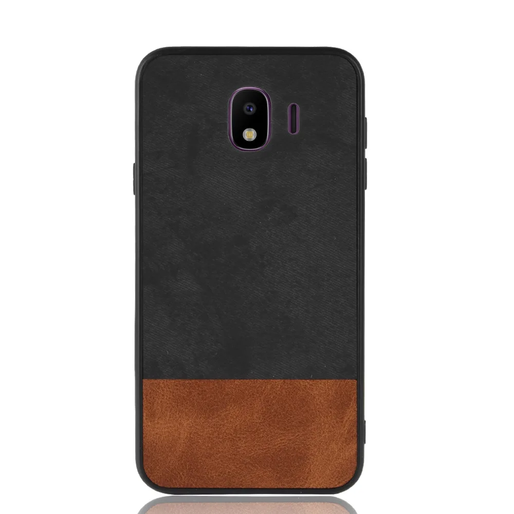 For Samsung Galaxy J4 Case Soft TPU+PU+PC Stitching contrast denim PU leather Cover 2018 J400 Phone Bag Cases | Мобильные телефоны