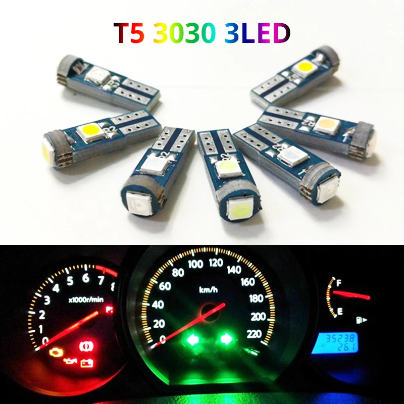 1x T5 74 canbus автомобильная лампа 3 3030SMD W3W W1.2W 18 37 70 73 индикатор подогрева приборной