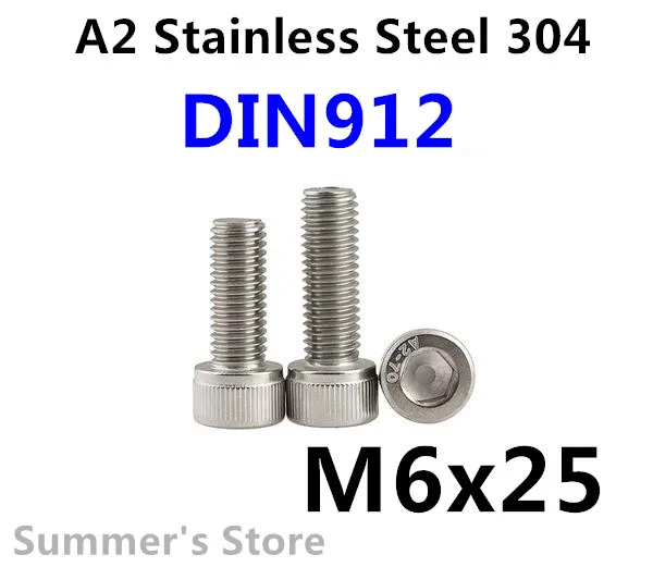 20 шт./лот DIN912 M6 болт из нержавеющей стали с шестигранной головкой|screw bolt|steel screwsocket
