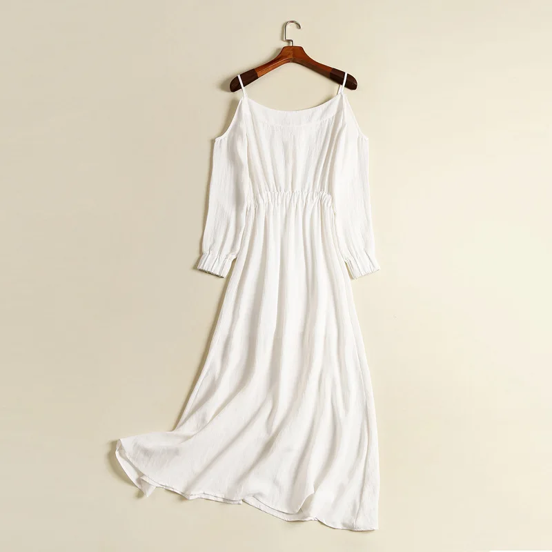 Бесплатная доставка 2017 летнее дамское модное платье хлопковое и льняное с