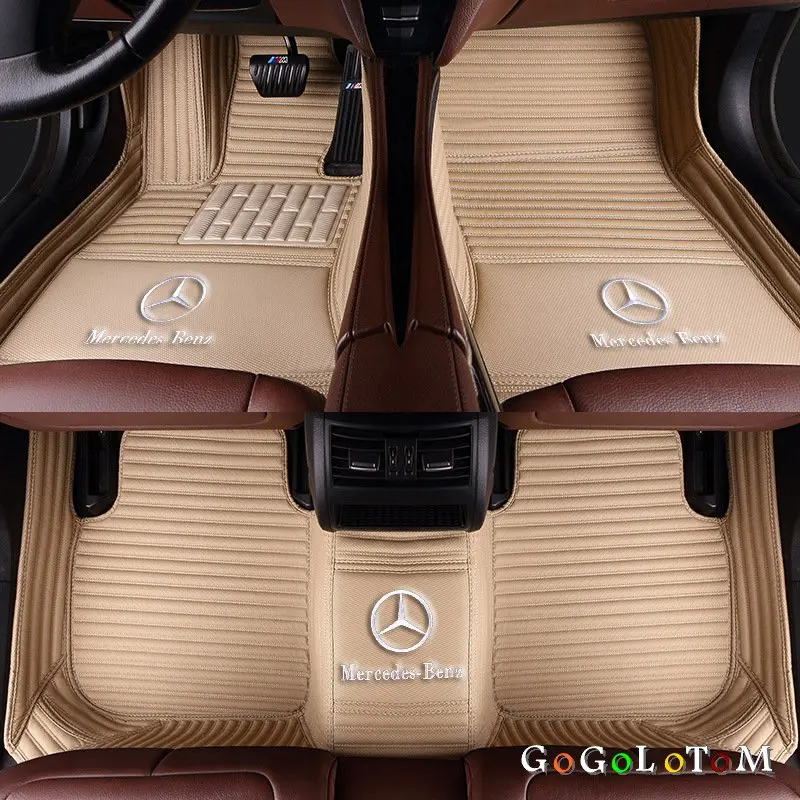 Бежевый Пользовательские автомобильные коврики для Mercedes Benz все модели E C GLA GLE GL CLA ML GLK CLS S R A B CLK SLK G GLS GLC vito viano - Название цвета: Бежевый