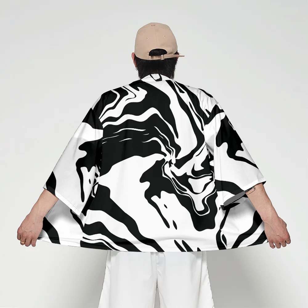 Kimono Cardigan Men Japanese Obi Male Yukata Men's Haori Short Outwear Japanese Samurai Clothing Traditional Japanese Clothing
