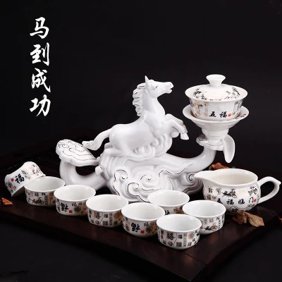 horse Горячая Распродажа, китайский чайный горшок KongFu, чайные наборы, полезный чайный горшок на 8 человек в китайском стиле, чайные наборы для ленивых с китайским дизайном 12 животных - Цвет: horse