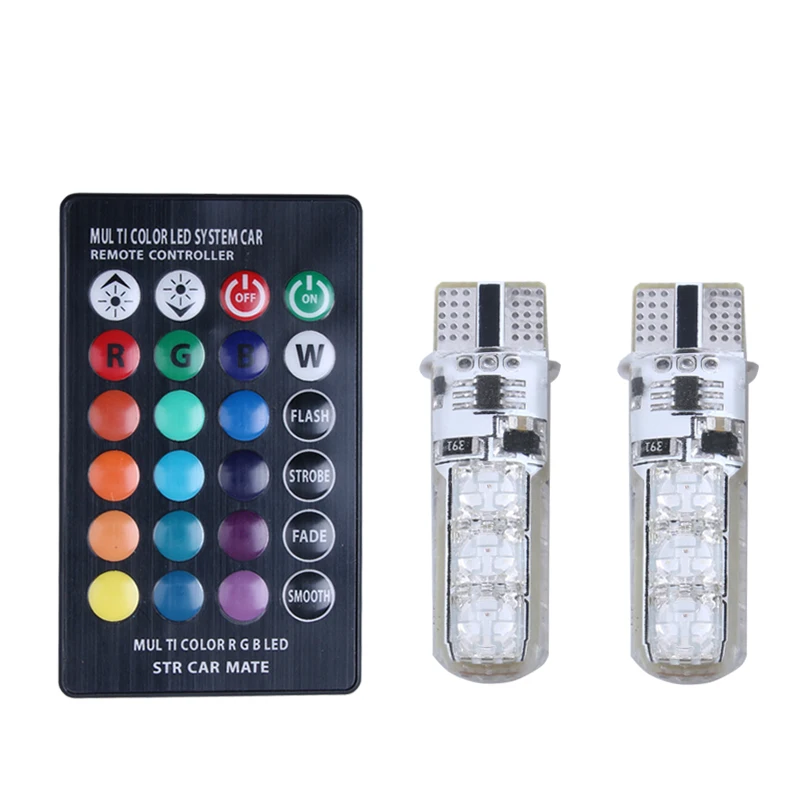 20 штук T10 W5W 5050 6SMD светодиодный Габаритные фонари для автомобиля SMD RGB 194 168 лампы