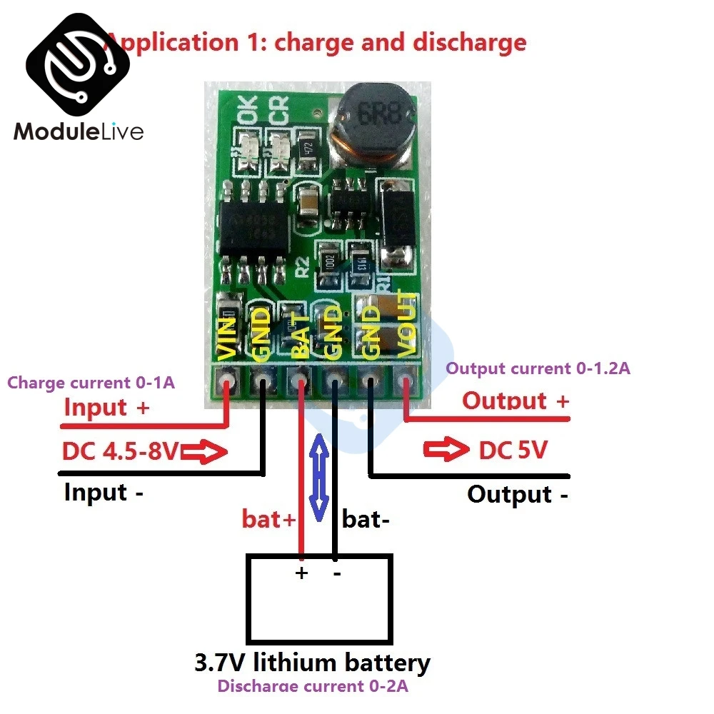 

DC 5V UPS Mobile Power Diy Board Module 6W Charger Step Up Converter for 3.7V 18650 Lithium Battery for MCU development Board