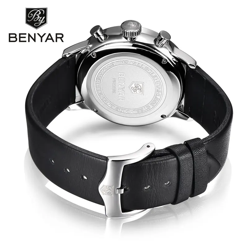 BENYAR New Men's Sports Watch Casual Fashion Brand Waterproof Military Calendar Leather Quartz Simple Relogio Masculino | Наручные