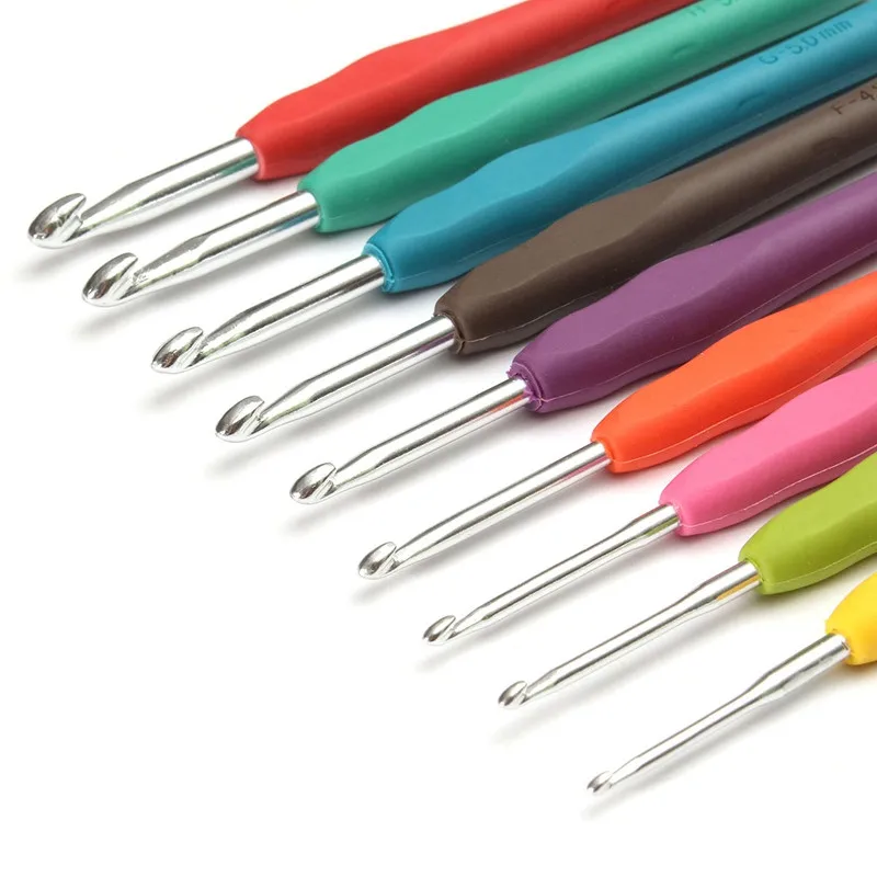 9 шт. инструменты для вязания шерсти 2 6 мм|agulha de croche|soft crochet hookshandled hooks |